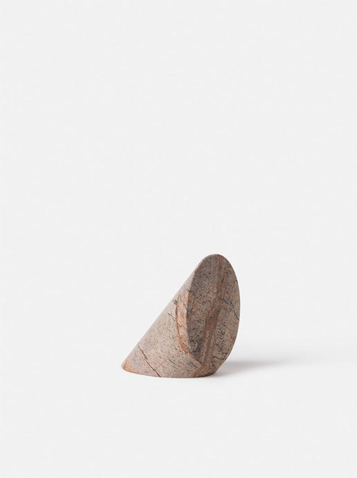 Geo Marble Wedge Forest Brown by Città - a cylindrical shaped object in marbled brown.