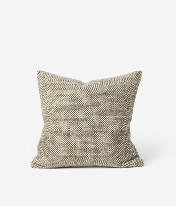 Hutt Handwoven Wool Cushion by Città - Natural Ivy Green textured 100% wool square cushion cover