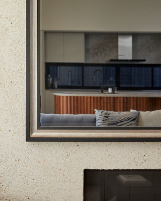 A TV-Mirror Creating a Statement in Daniel and Jade's Living and Dining Room on The Block 2020