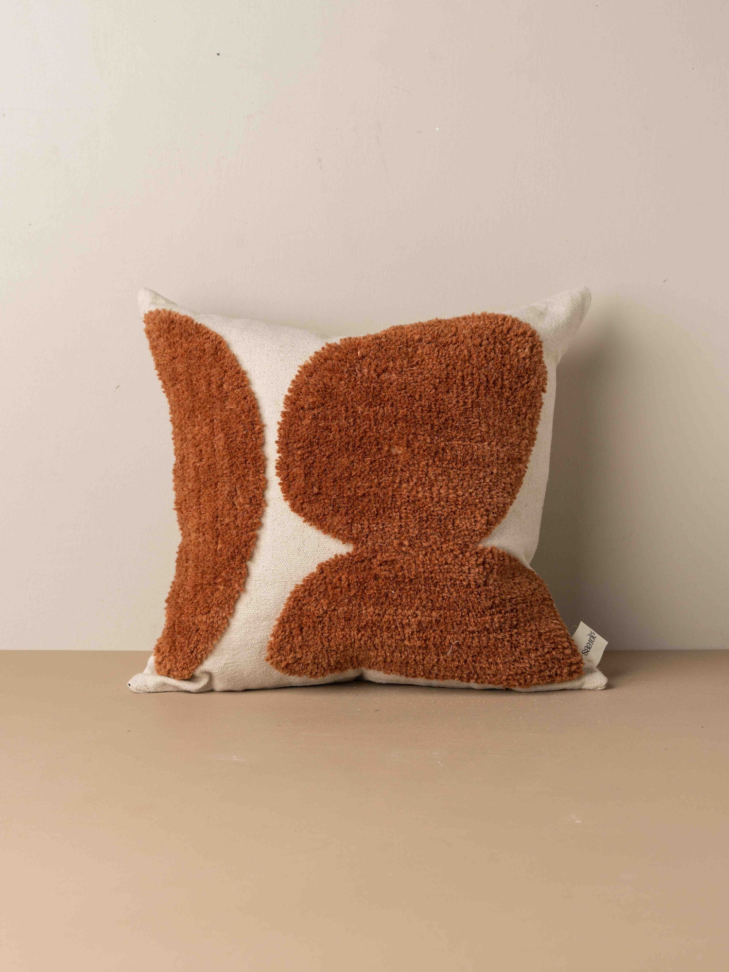 Abstract Square Cushion Terracotta