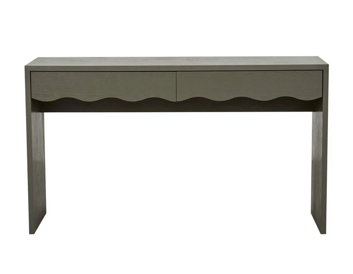 Artie Wave Console Snowgum by GlobeWest - A Ash Veneer console with curvy styled drawers in a snowgum colourway.
