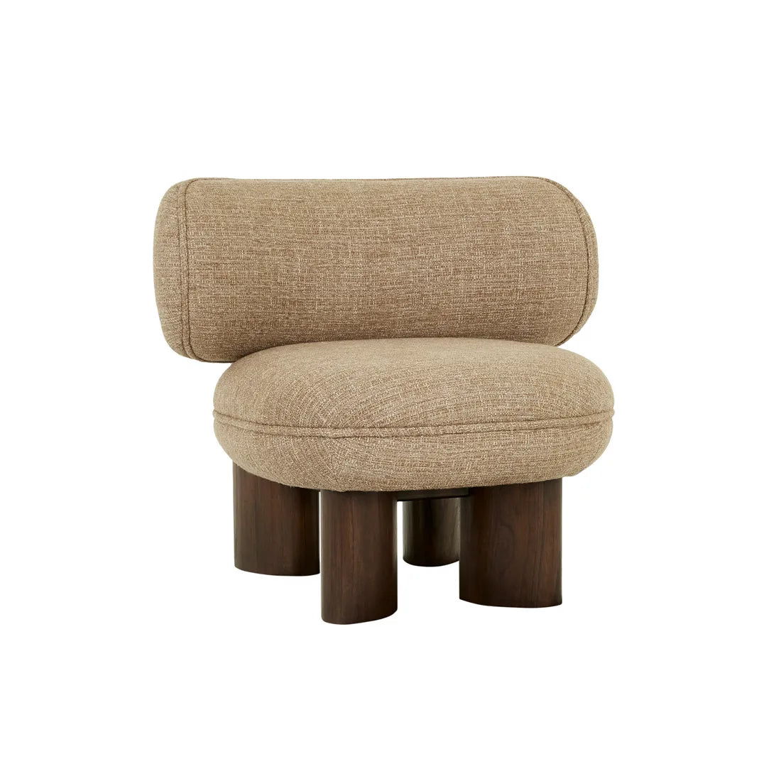 Arturo Timber Leg Occasional Chair in Caramel Weave/Chestnut