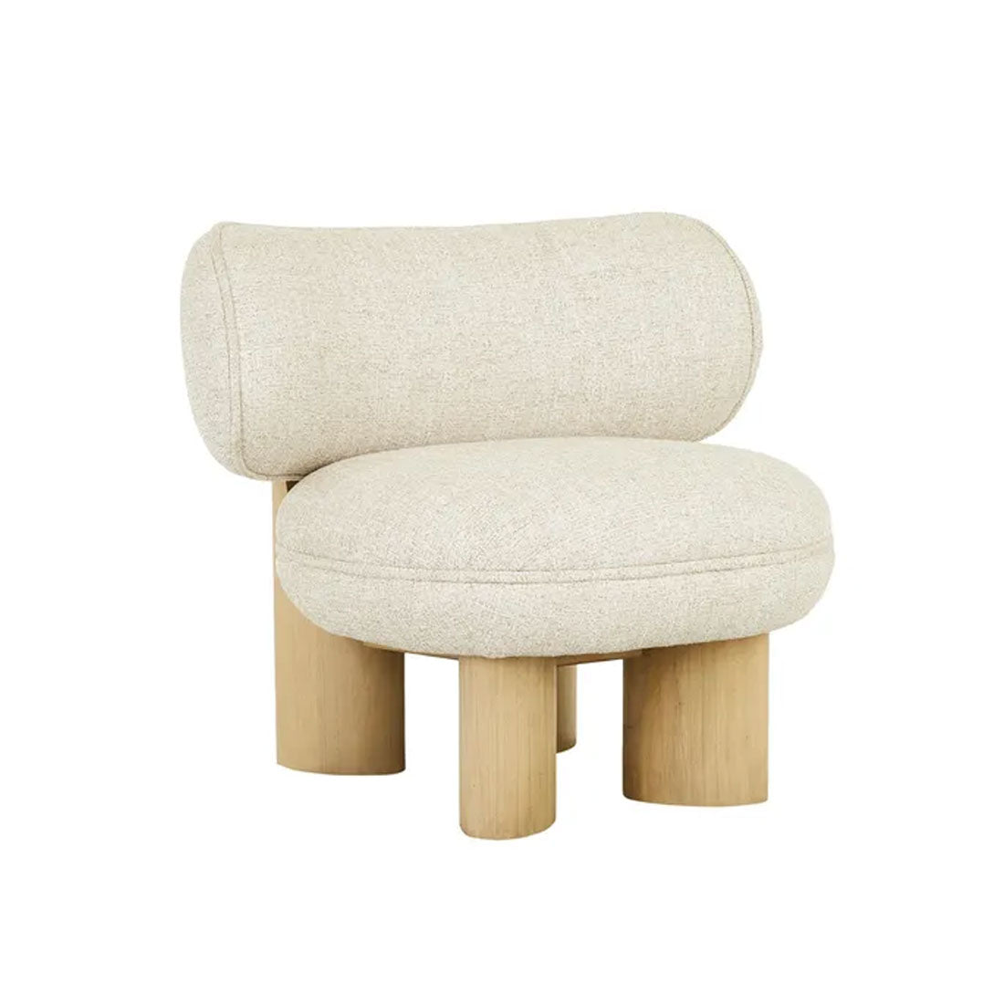 Arturo Timber Leg Occasional Chair in Field/Natural Mindi