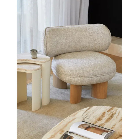 Arturo Timber Leg Occasional Chair in Field/Natural Mindi