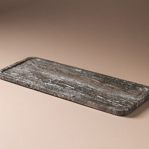 Arya Tray Grey Travertine