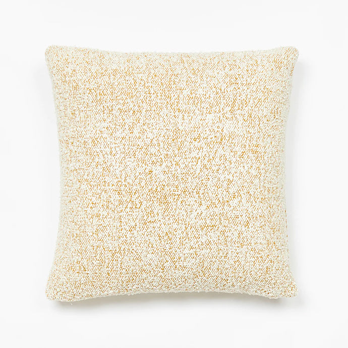 Boucle Mustard 60cm Cushion by Bonnie and Neil - A square boucle throw cushion with mustard and white textured detail.