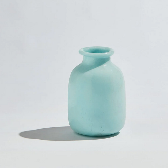 Byron Large Vase Sky by Ben David  - A handcrafted vase made of 100% glass in a sky blue colourway.