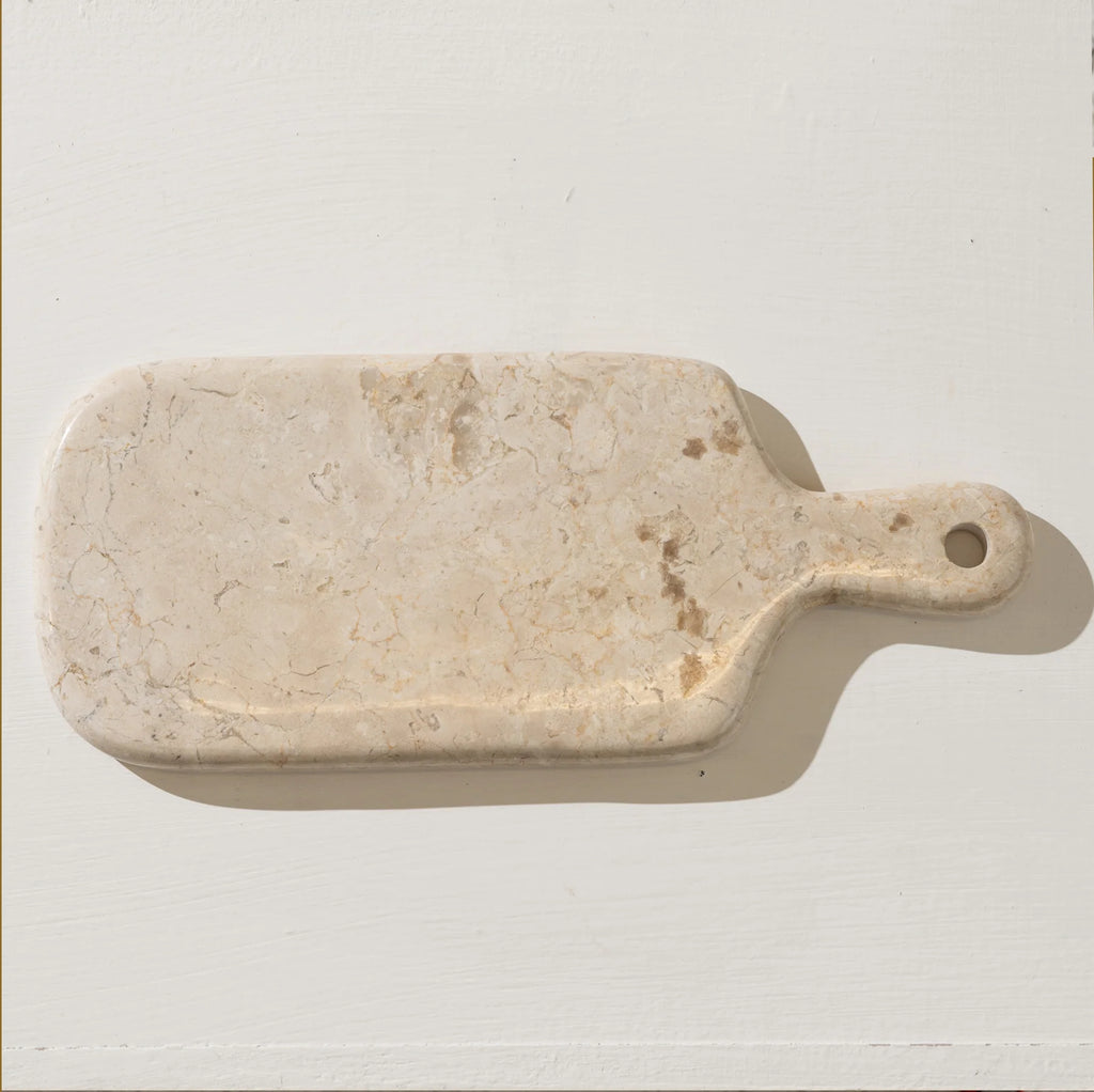 Ceres Travertine Paddle Board by INARTISAN - Natural colour marble serving paddle