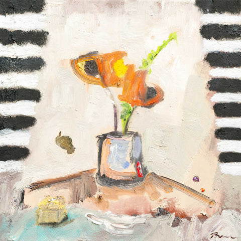 Check Mate by Third and Wall - Abstract neutral art print marrying vibrant colour and structured contrast.
