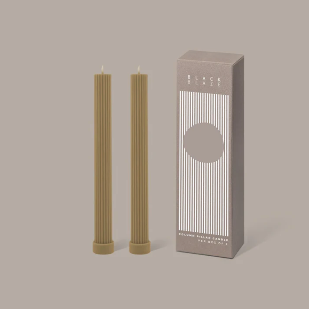 Column Pillar Candle Duo - Honey