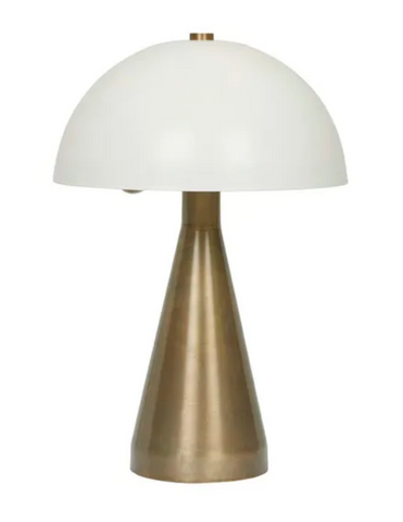 Easton Dome Table Lamp Matt Ivory/Antique Brass