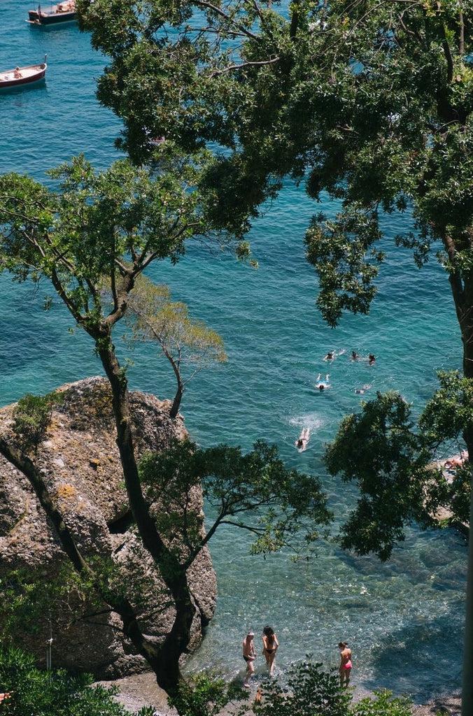 Escale à Portofino by Via Tolila - A photographic print of a coastal scene capturing the ocean in Portofino, Italy.