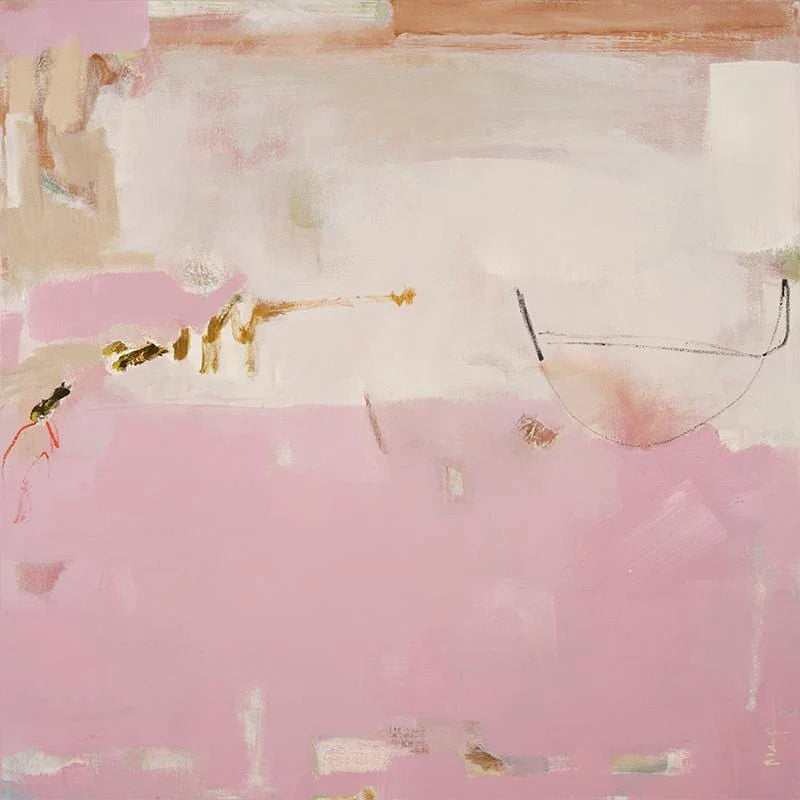 Flushed Earth by Marcia Priestley. Contemporary abstract limited edition art print featuring textured blush pink and earthy neutrals. 