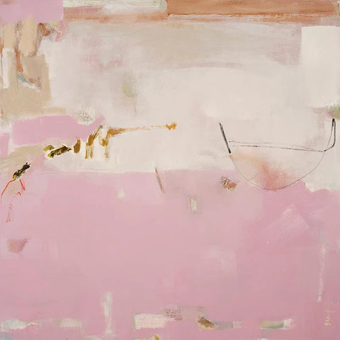 Flushed Earth by Marcia Priestley. Contemporary abstract limited edition art print featuring textured blush pink and earthy neutrals. 
