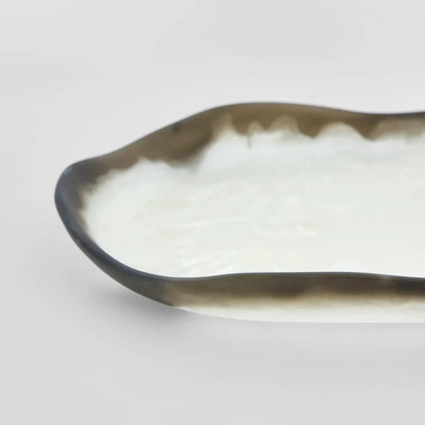 Halo Platter Swirl Resin Black and & White