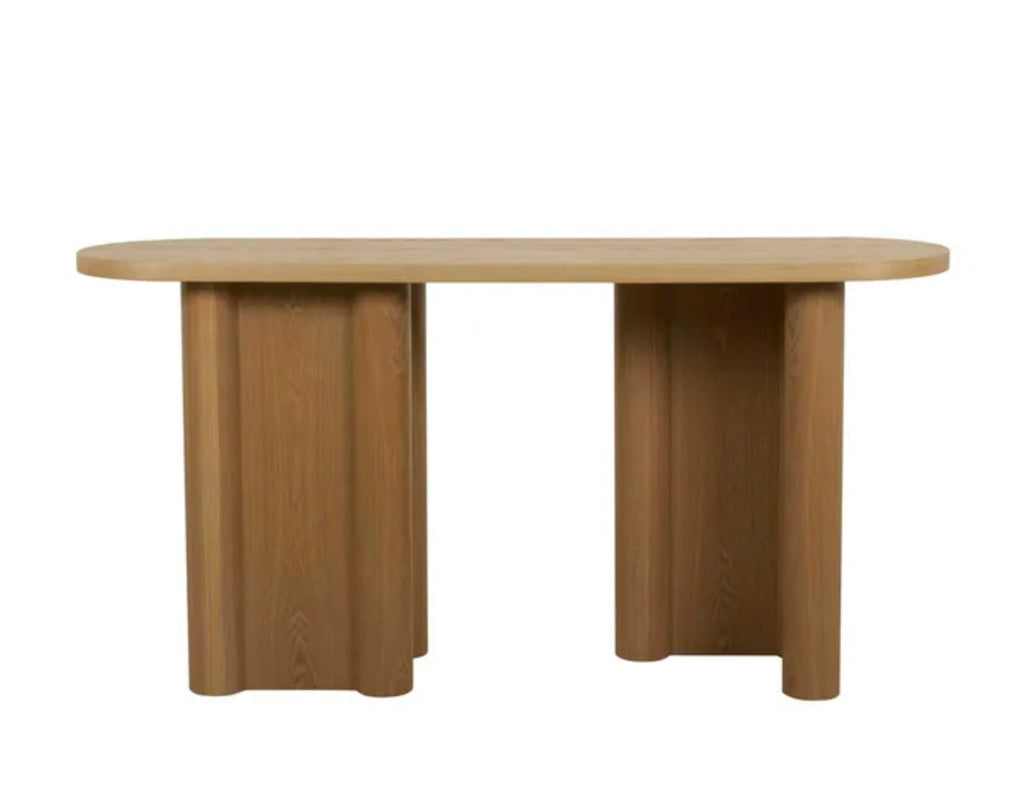 Magnus Console Natural Ash by GlobeWest - A timber console table in Natural Ash with soft-rounded edges.