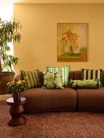 Marigold Khaki Linen Cushion