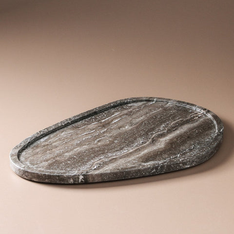 Moon Tray Grey Travertine