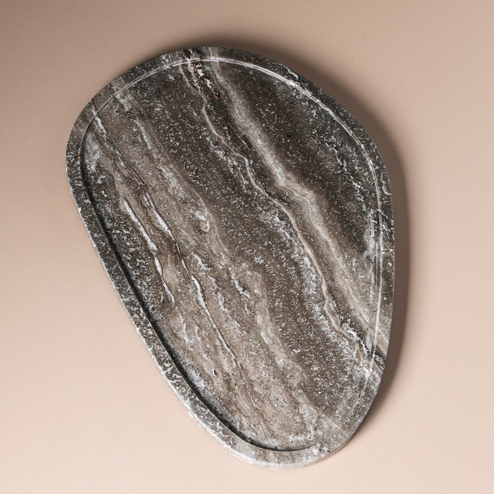 Moon Tray Grey Travertine