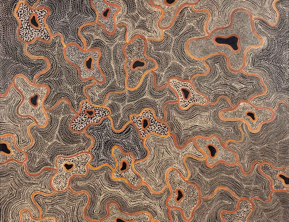 Photographic Edition print by Chantelle Nampijinpa Robertson depicting a termite Dreaming where two Jangala men sang the rain, unleashing a giant storm that travelled across the country.