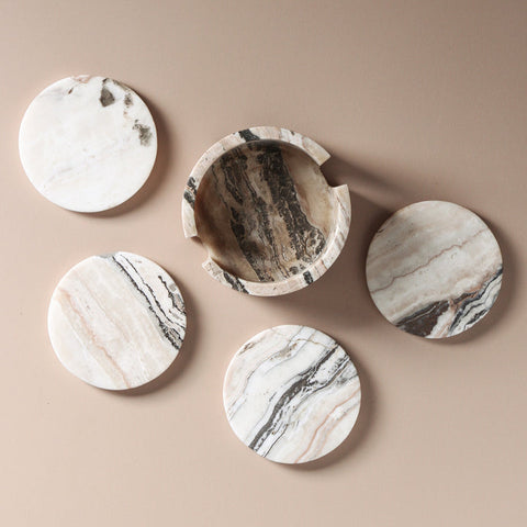 Odite Coasters Set of 4 Multi Travertine