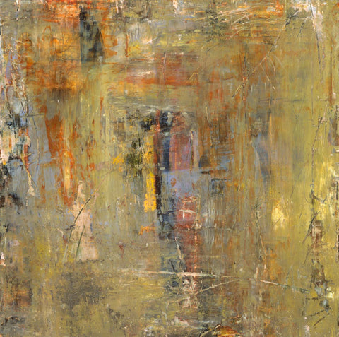 Saints on a Ridge by Third and Wall Studio - Green abstract print with layered brushstrokes