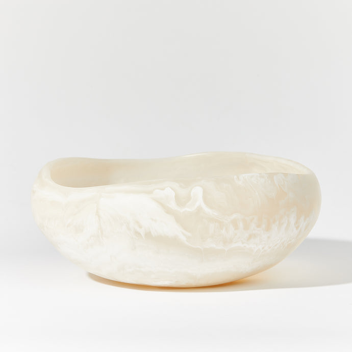 Sculptural Bowl Quartz by Keep Store - An image of a resin sculptural bowl in quartz.