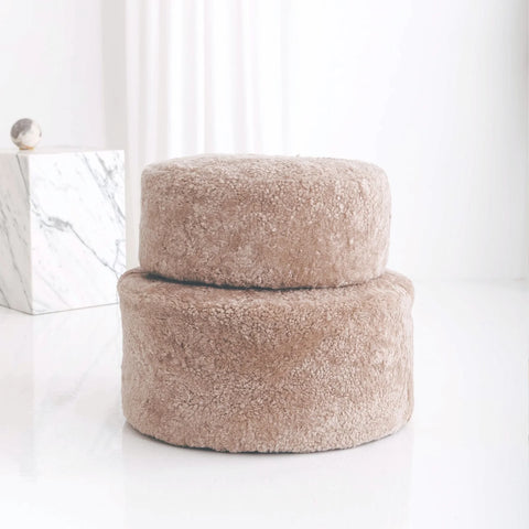 Shorn Curly Pouffe 50cm Nappa
