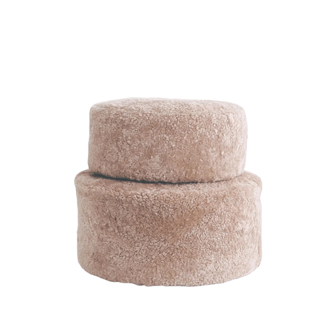 Shorn Curly Pouffe 50cm Nappa