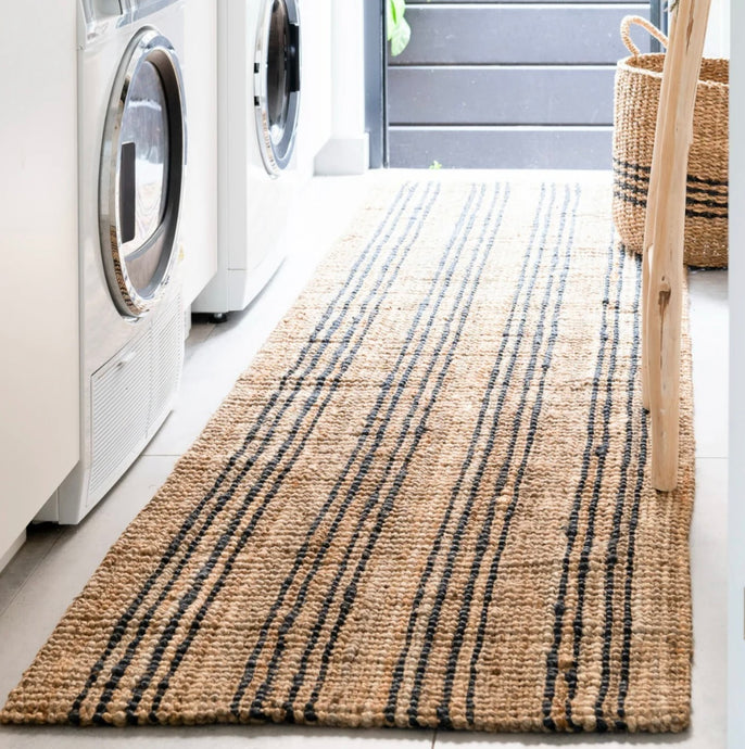 Carter Wool & Jute Runner by Zebra Home - A three metre Runner made from natural and graphite woven jute.