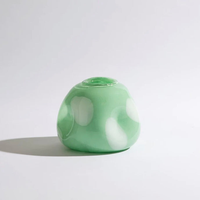 Spots Vase Small Mint by Ben David - A small organic vase in mint green with white spots