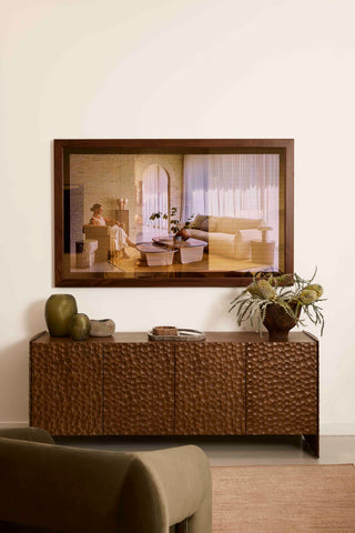 TV-Mirror in Dark Walnut Frame