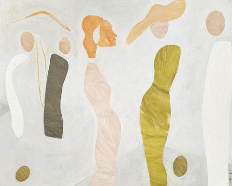 The Social Club by Marcia Priestley. Minimalist and elegant limited edition art print with a Mid-Century-inspired aesthetic and featuring a soft warm palette.