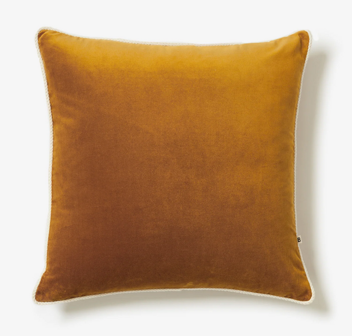 Velvet Tan Bone 50cm Cushion by Bonnie and Neil - A velvet tan and bone cushion cover 50cm x 50cm.