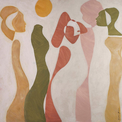 Verte by Marcia Priestley. This abstract modernist limited edition art print features bold, fluid shapes and a palette of warm, earthy tones.
