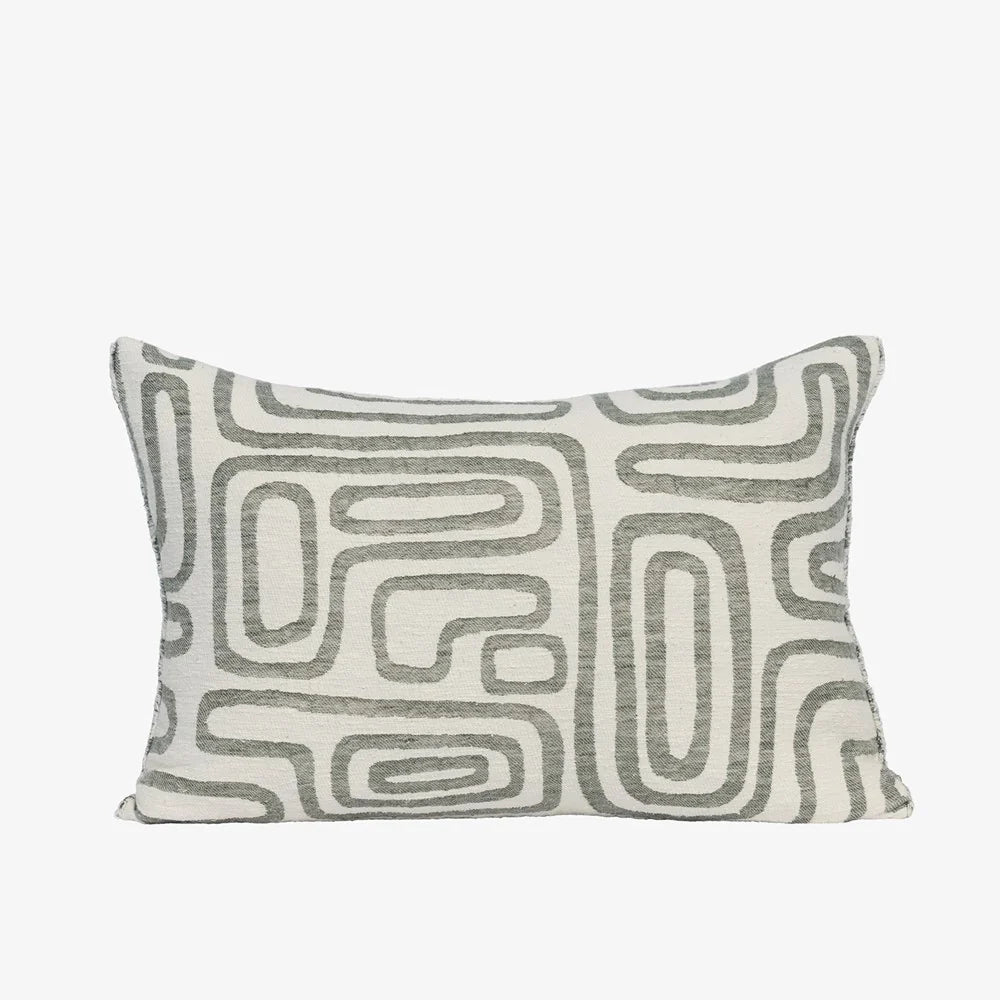 Wander Cushion in White/Pistachio