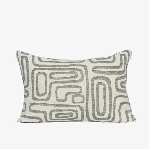 Wander Cushion in White/Pistachio