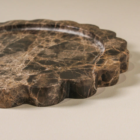 Calile Tray Brown Emperador Marble