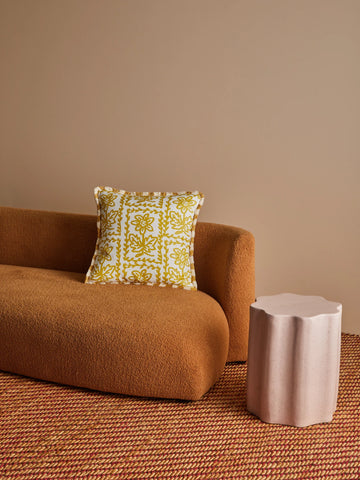Daisy Yellow Linen 50cm Cushion