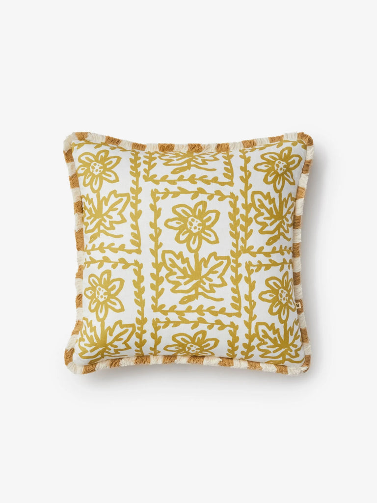 Daisy Yellow Linen 50cm Cushion