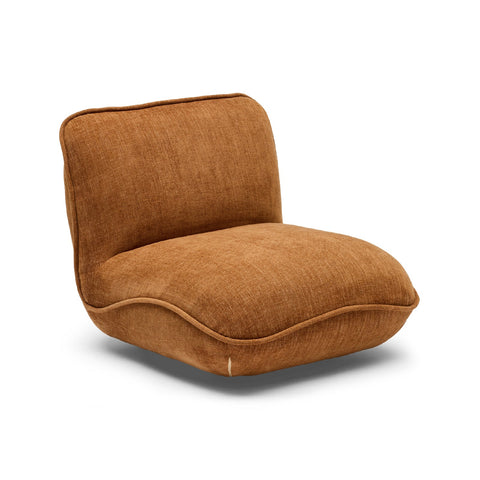 Occasional armless swivel chair in clay coloured fabric