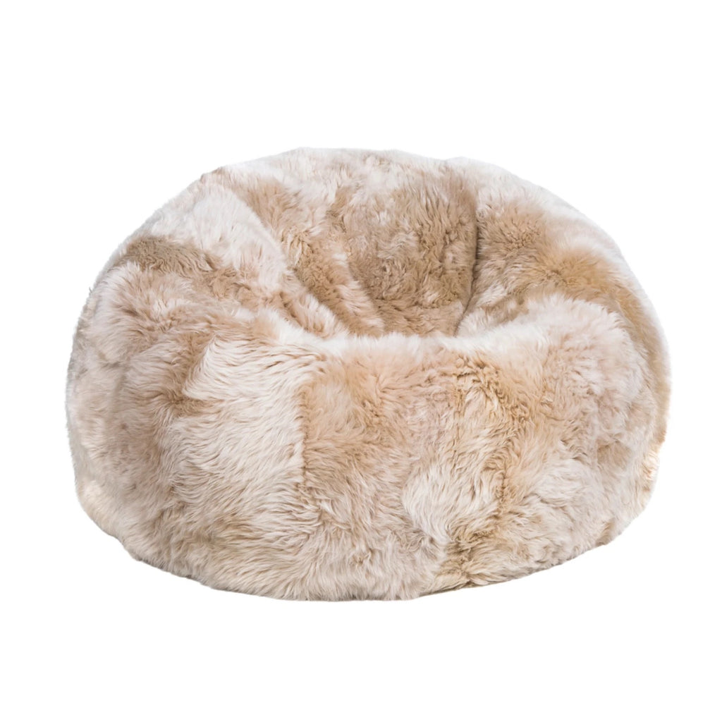 Long Wool Bean Bag by Fibre by Auskin Australia - A large long-wool sheepskin bean bag in natural nappa colourway.