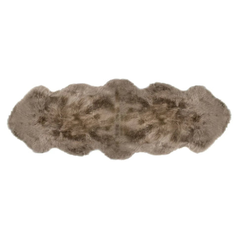 Long Wool Double Rug Taupe