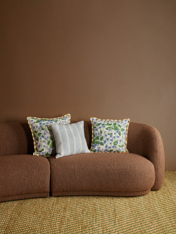Mini Waves Soft Blue Linen Cushion