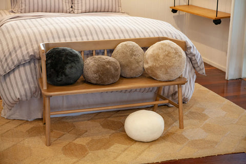 Shorn Ball Cushion Taupe
