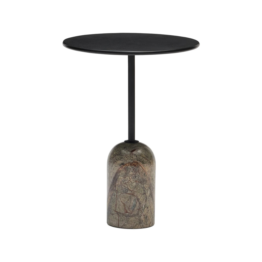 Verde Marble Side Table by Horgans - black and marble side table