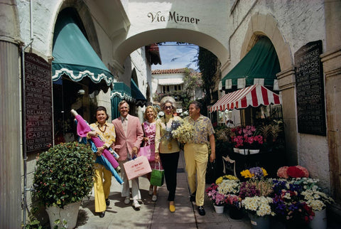 Via Mizner Shop Owners by Slim Aarons - group of five people shopping