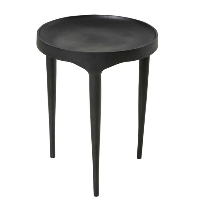 Amsterdam Side Table by Horgans - A black side table with concave top