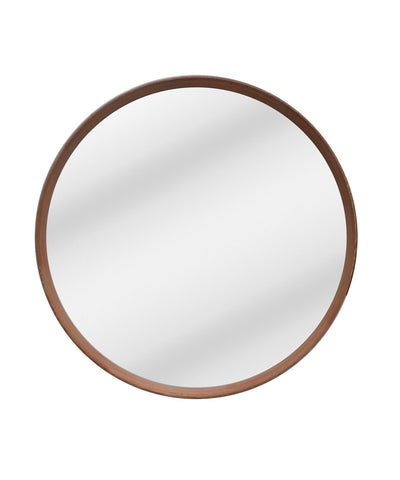 Andrerson Oak XXL Mirror by On Trend. A beautiful classically elegant oak mirror to elevate your living, bedroom, hall or entry area. Round mirror with a deep angled oak frame.