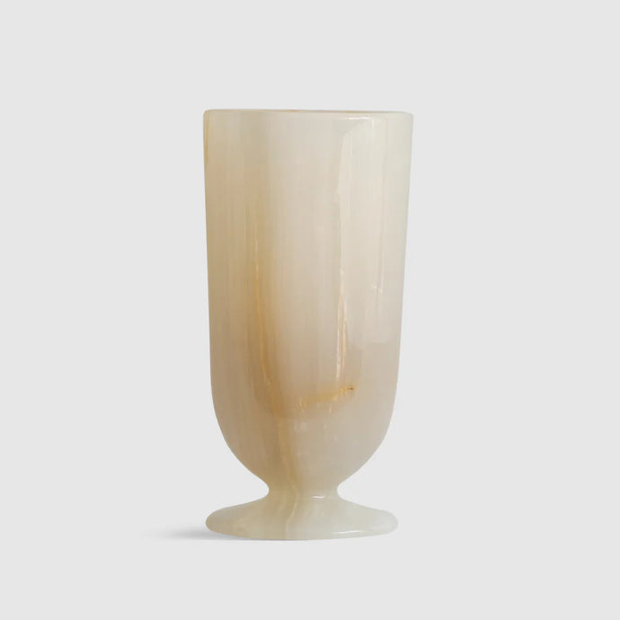 Bouquet Vase by Black Blaze - A tall white cylindrical shiny vase with a base.
